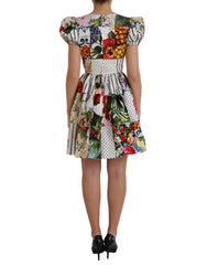 Dolce & Gabbana Multicolor Patchwork Cotton Aline Mini Dress -   -  Dolce & Gabbana.