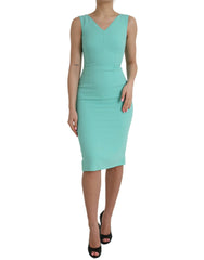 Dolce & Gabbana Green Viscose Sleeveless Bodycon Midi Dress -   -  Dolce & Gabbana.