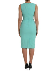 Dolce & Gabbana Green Viscose Sleeveless Bodycon Midi Dress -   -  Dolce & Gabbana.