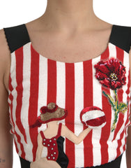 Dolce & Gabbana Red White Floral Sleeveless Sheath Midi Dress -   -  Dolce & Gabbana.
