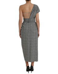Dolce & Gabbana Gray Beige Layered One Shoulder Maxi Dress -   -  Dolce & Gabbana.