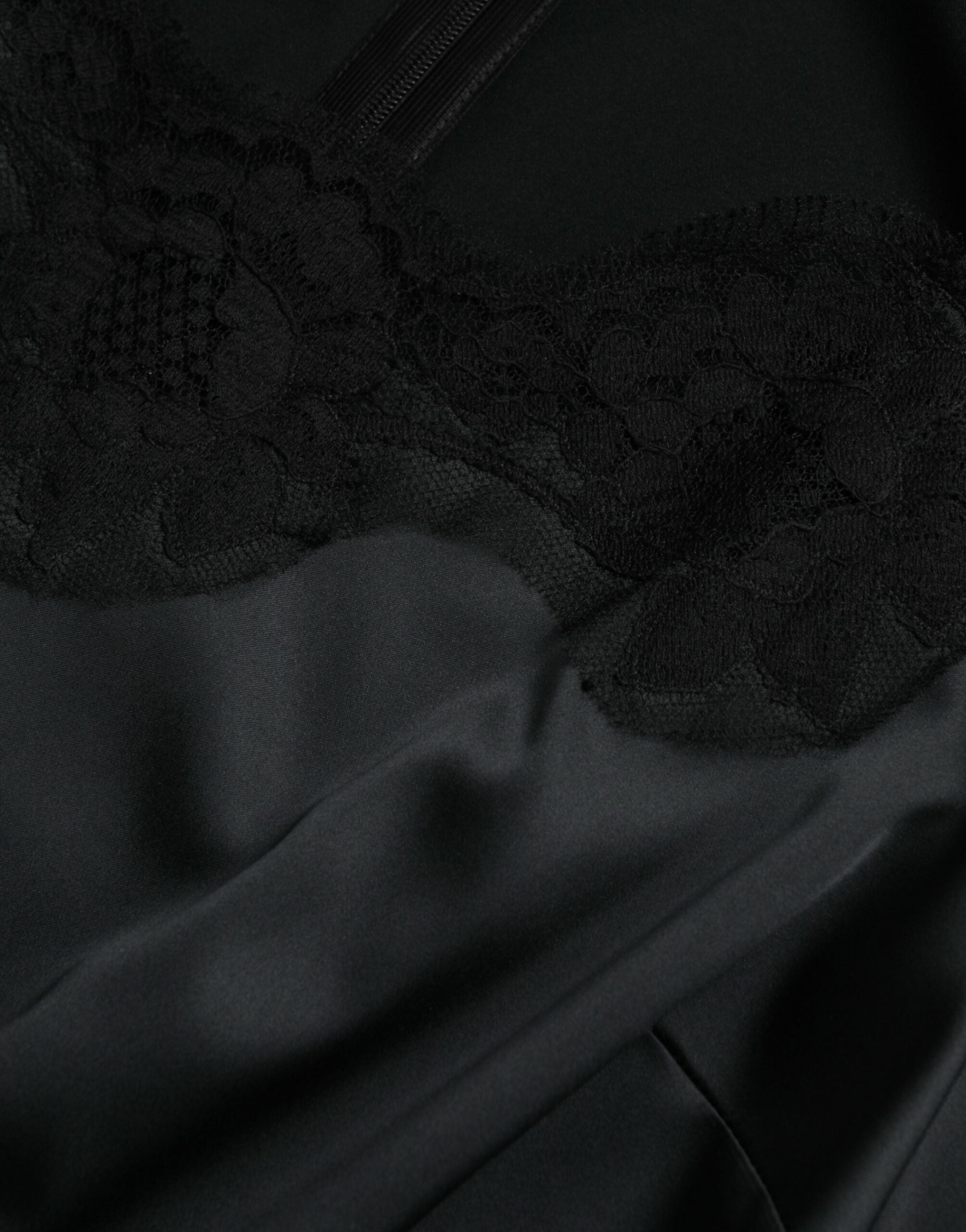 Dolce & Gabbana Black Polyester Lace Trim Sheath Midi Dress -   -  Dolce & Gabbana. Dolce & Gabbana Black Polyester Lace Trim Sheath Midi Dress -   -  Dolce & Gabbana.