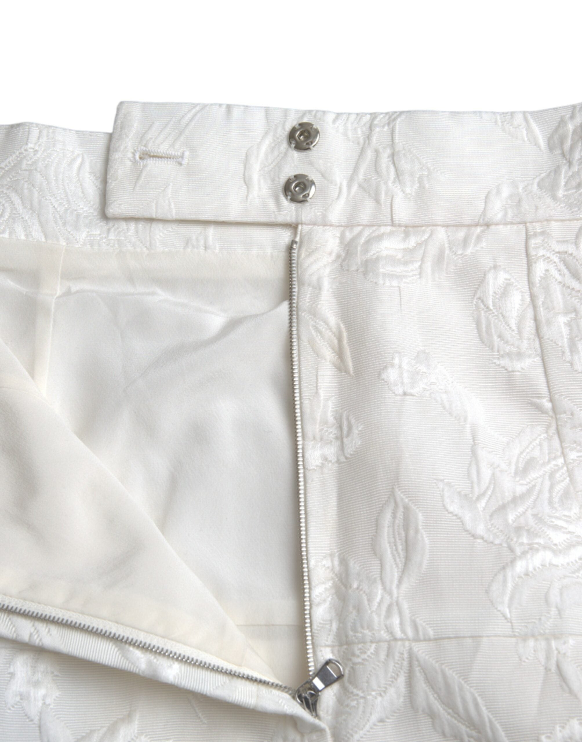 Dolce & Gabbana White Floral Brocade Embellished Mini Skirt -   -  Dolce & Gabbana. Dolce & Gabbana White Floral Brocade Embellished Mini Skirt -   -  Dolce & Gabbana.
