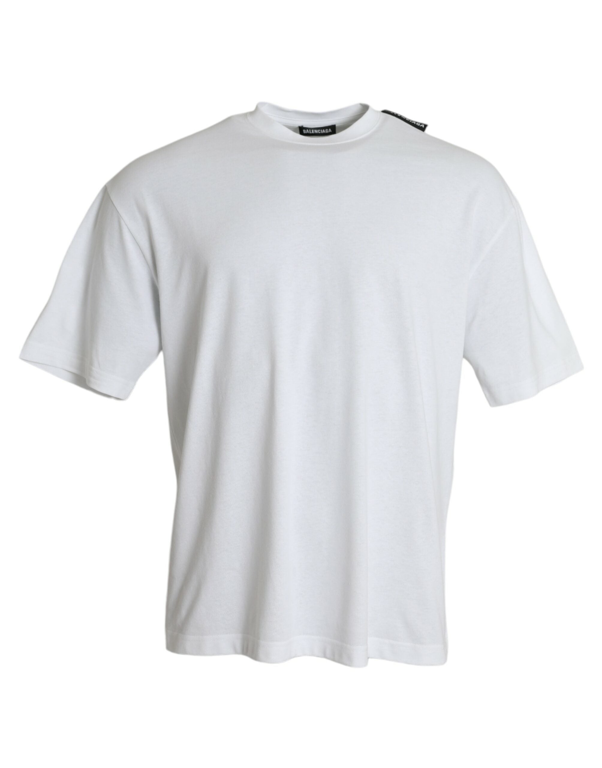 Balenciaga Off White Cotton Jersey Round Neck T-shirt -   -  Balenciaga.