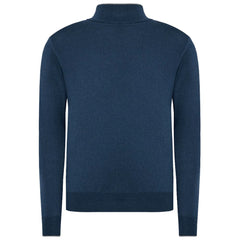 La Martina Blue Wool Men Sweater with Half Zip Closure -   -  La Martina.