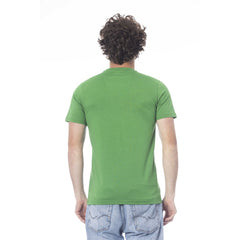 Cavalli Class Green Cotton Men T-Shirt - - Cavalli Class.