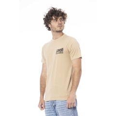Cavalli Class Beige Cotton Men T-Shirt - - Cavalli Class.