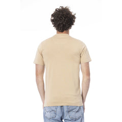 Cavalli Class Beige Cotton Men T-Shirt - - Cavalli Class.