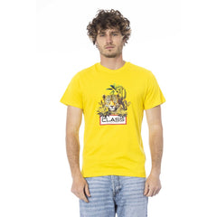 Cavalli Class Yellow Cotton Men T-Shirt - - Cavalli Class.