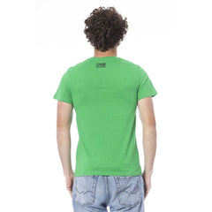 Cavalli Class Green Cotton Men T-Shirt - - Cavalli Class.