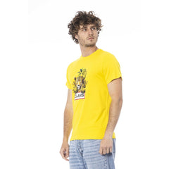 Cavalli Class Yellow Cotton Men T-Shirt - - Cavalli Class.
