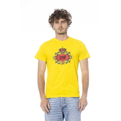 Cavalli Class Yellow Cotton Men T-Shirt - - Cavalli Class.