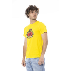 Cavalli Class Yellow Cotton Men T-Shirt - - Cavalli Class.