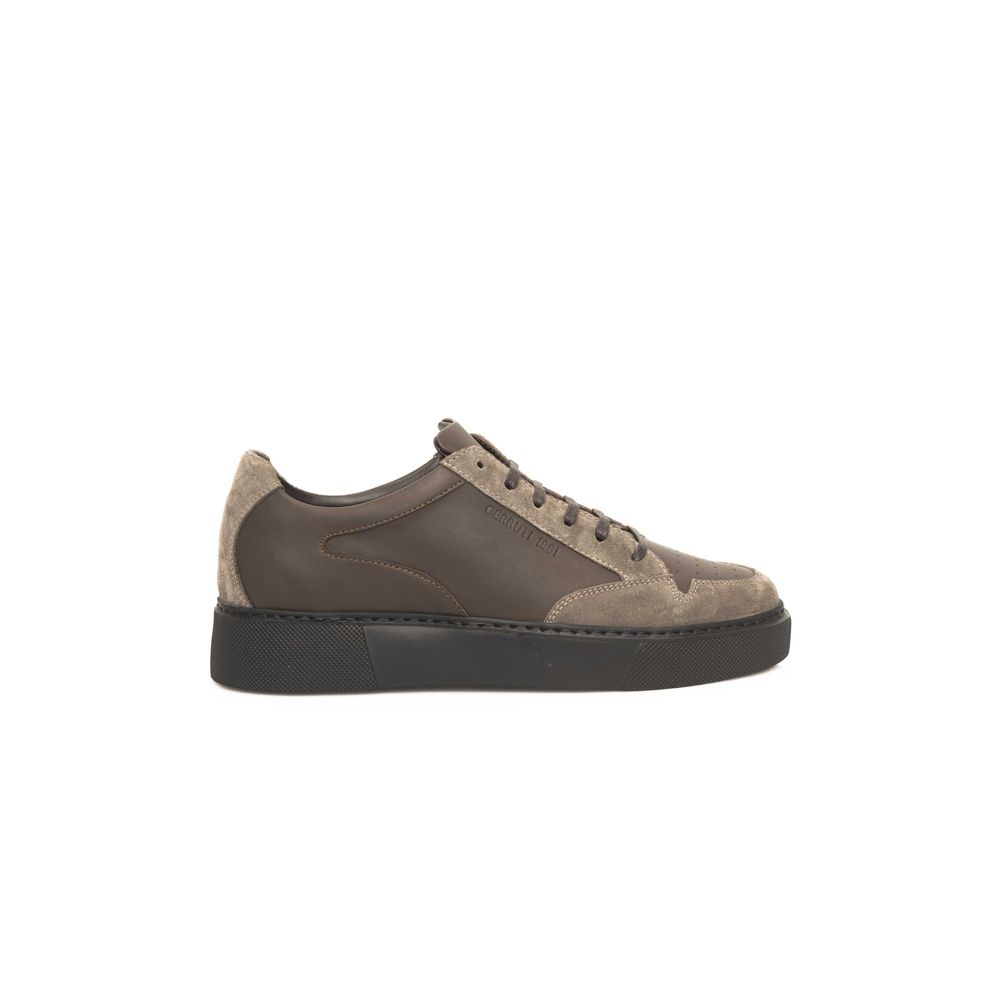 Cerruti 1881 Beige Leather Men Sneaker -   -  Cerruti 1881.