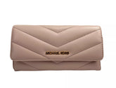 Michael Kors Jet Set Travel Large Quilted Leather Trifold Wallet Powder Blush -   -  Michael Kors.