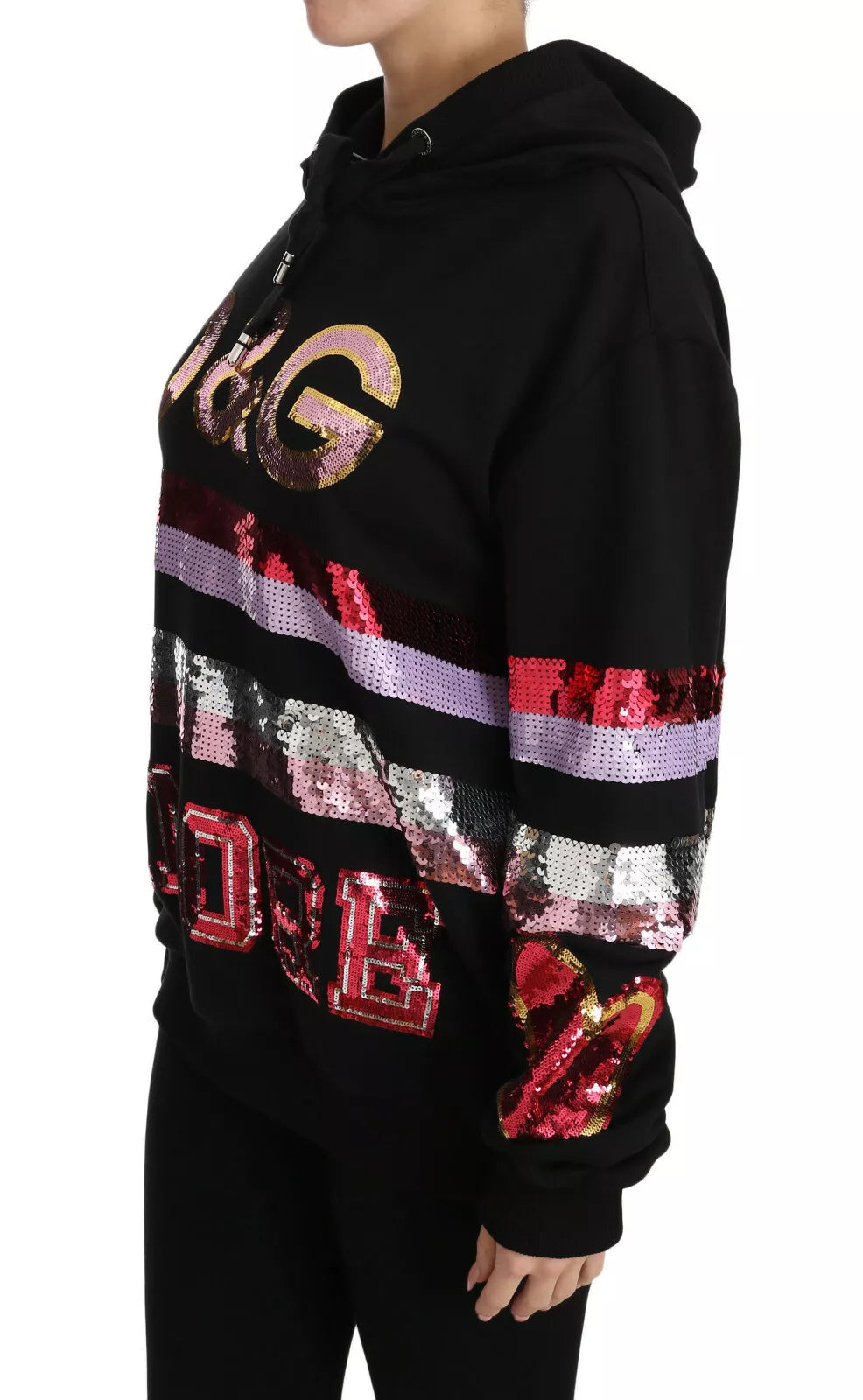 Dolce & Gabbana DG Sequined Hooded Pullover Sweater -   -  Dolce & Gabbana. Dolce & Gabbana DG Sequined Hooded Pullover Sweater -   -  Dolce & Gabbana.