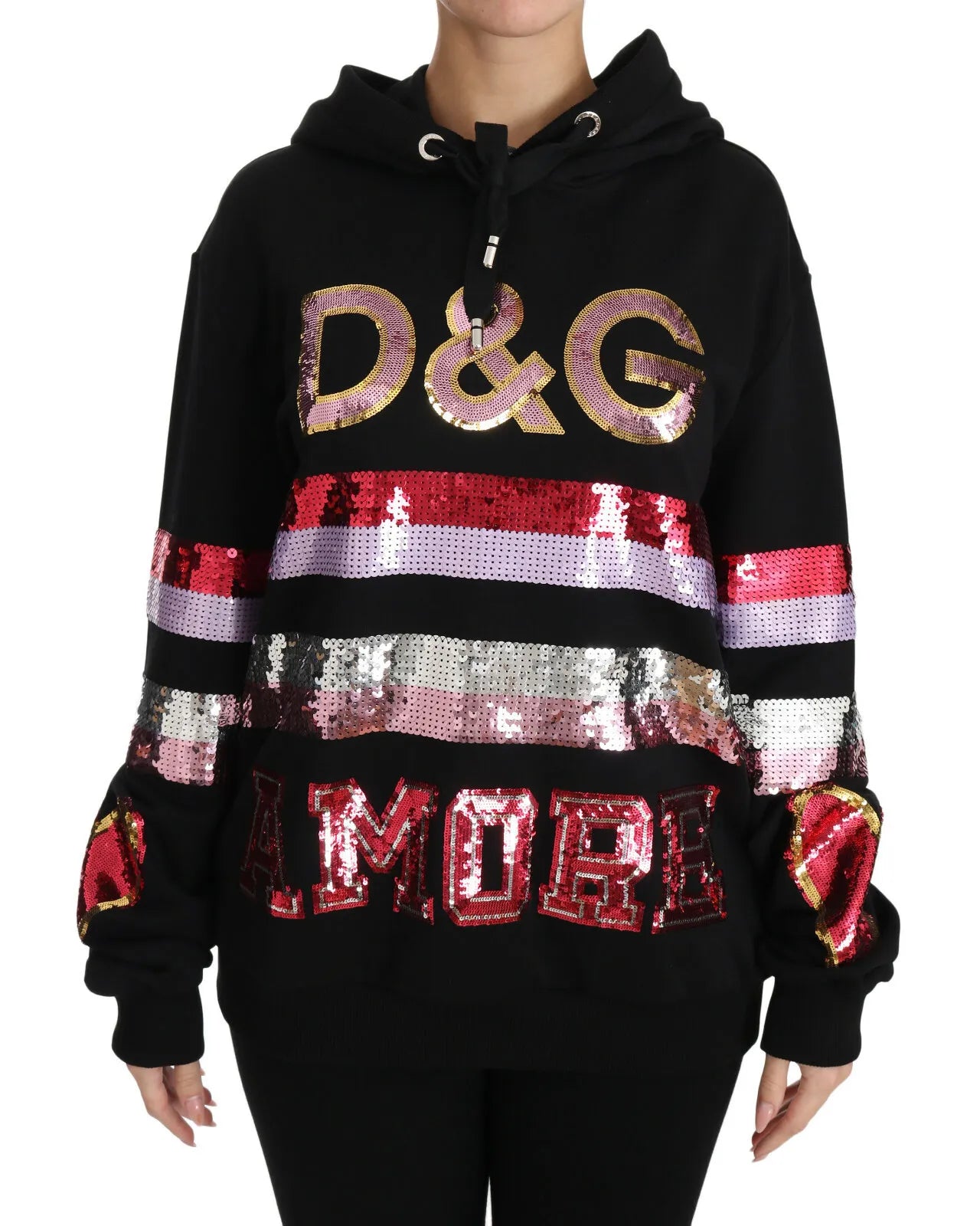 Dolce & Gabbana DG Sequined Hooded Pullover Sweater -   -  Dolce & Gabbana. Dolce & Gabbana DG Sequined Hooded Pullover Sweater -   -  Dolce & Gabbana.