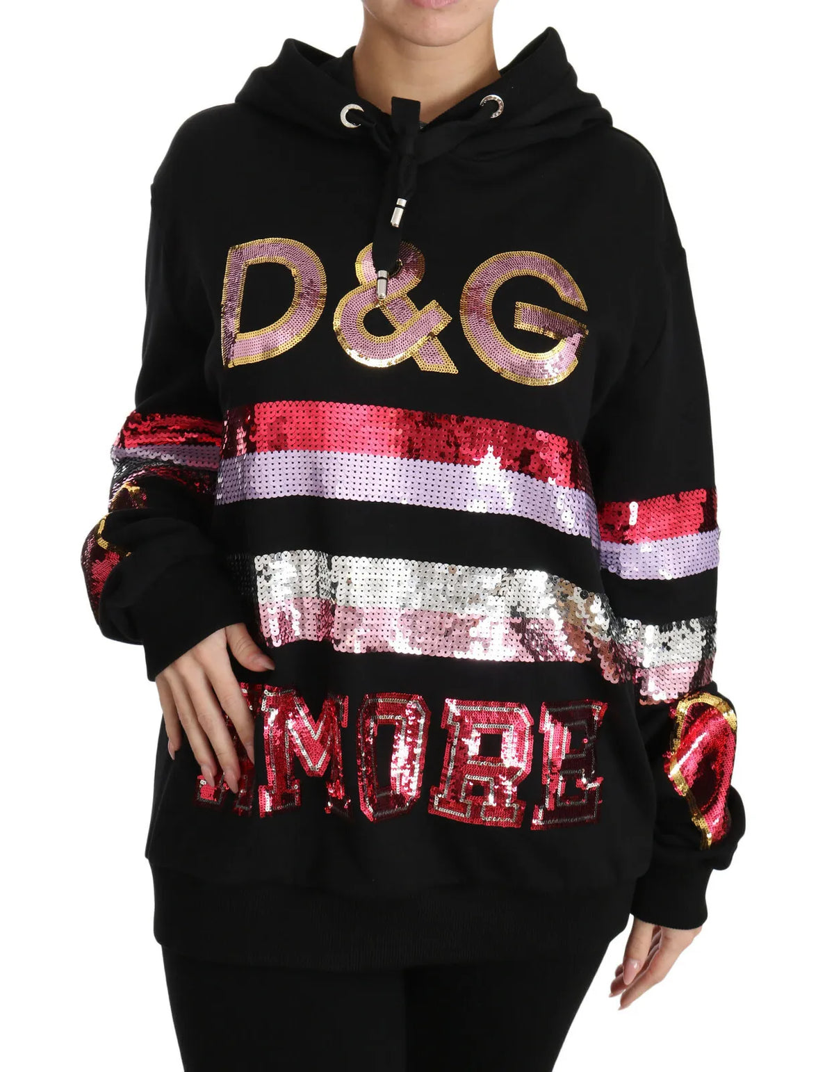 Dolce & Gabbana DG Sequined Hooded Pullover Sweater -   -  Dolce & Gabbana.