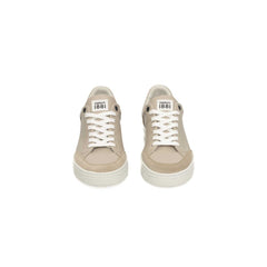 Cerruti 1881 Beige Leather Women Platform Sneaker -   -  Cerruti 1881.