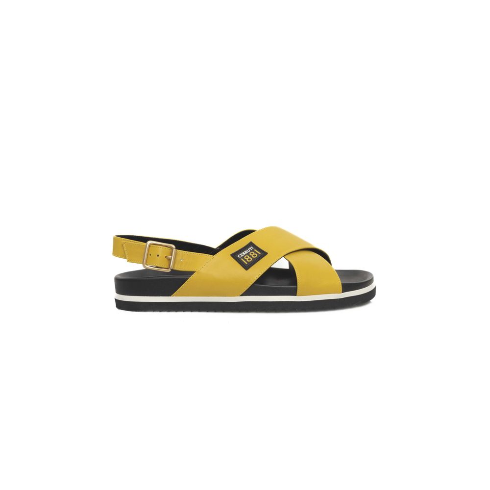 Cerruti 1881 Yellow Calfskin Women Sandal -   -  Cerruti 1881.