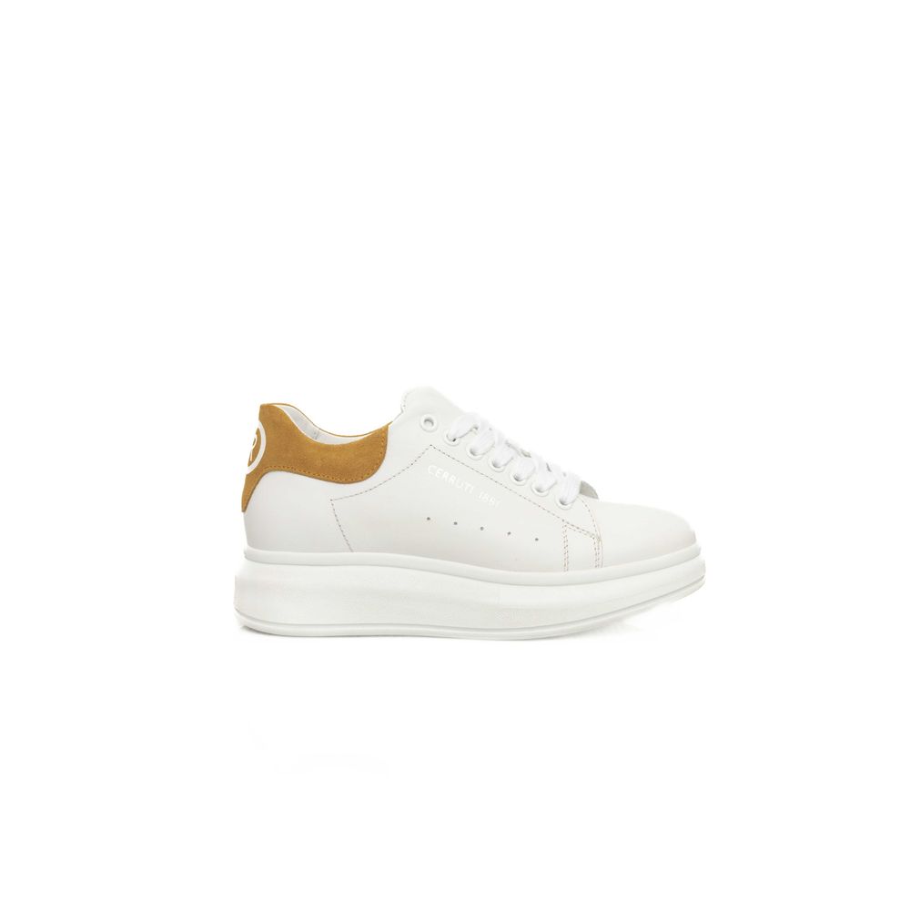 Cerruti 1881 White Leather Women Sneaker -   -  Cerruti 1881.