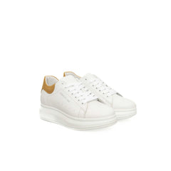 Cerruti 1881 White Leather Women Sneaker -   -  Cerruti 1881.