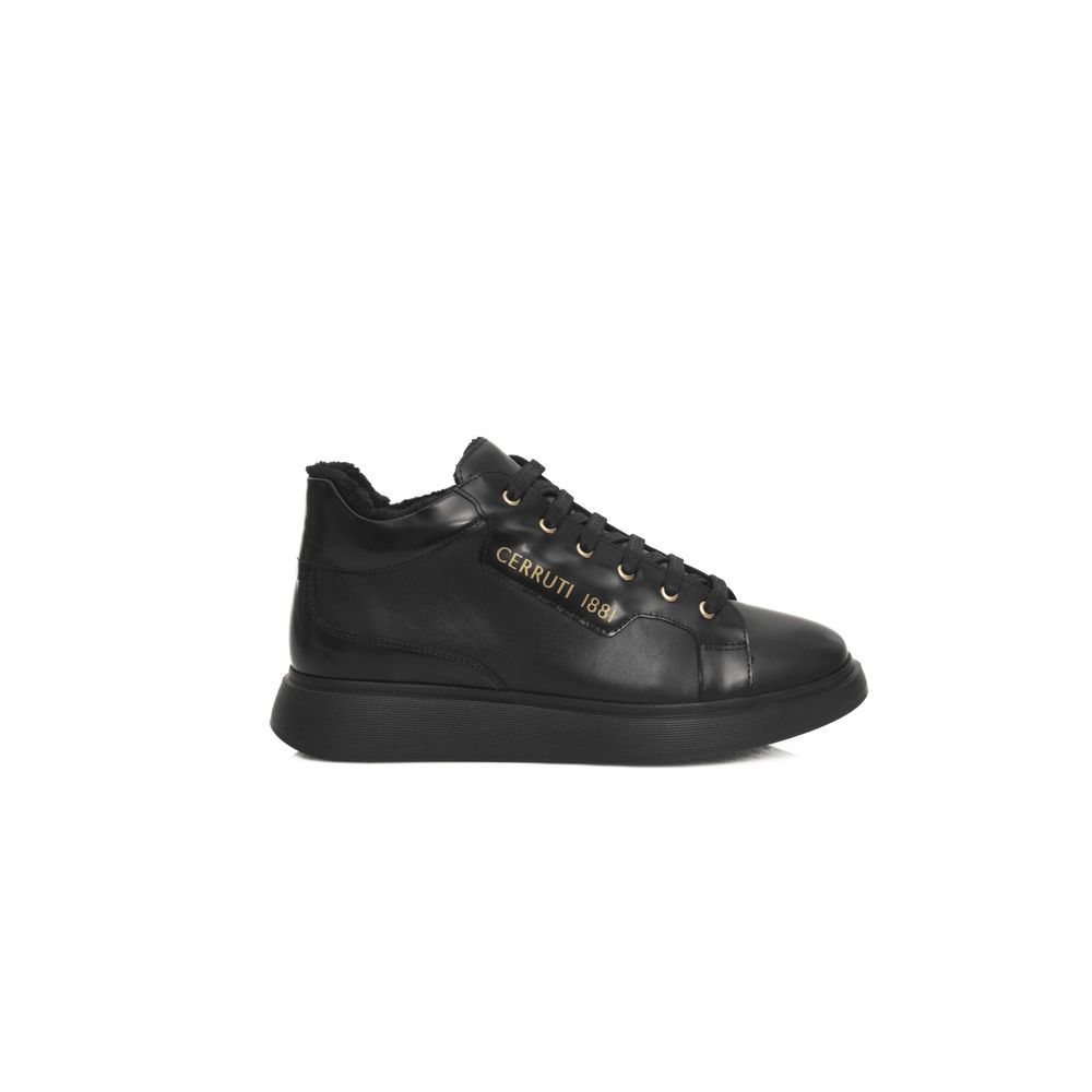 Cerruti 1881 Black Leather Women Sneaker -   -  Cerruti 1881.
