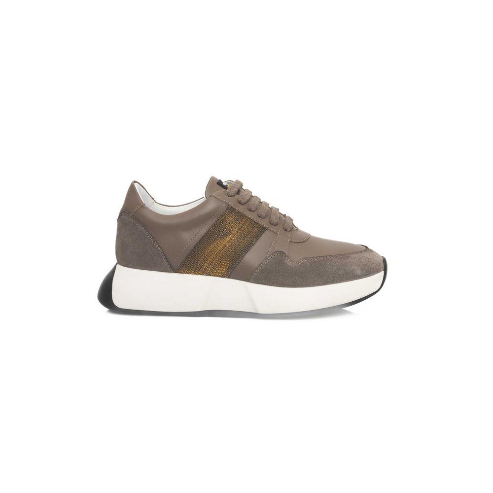 Cerruti 1881 Beige Leather Women Sneaker -   -  Cerruti 1881.