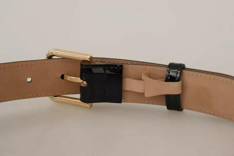 Dolce & Gabbana Black Leather Gold Metal Logo Engraved Buckle Belt -   -  Dolce & Gabbana. Dolce & Gabbana Black Leather Gold Metal Logo Engraved Buckle Belt -   -  Dolce & Gabbana.