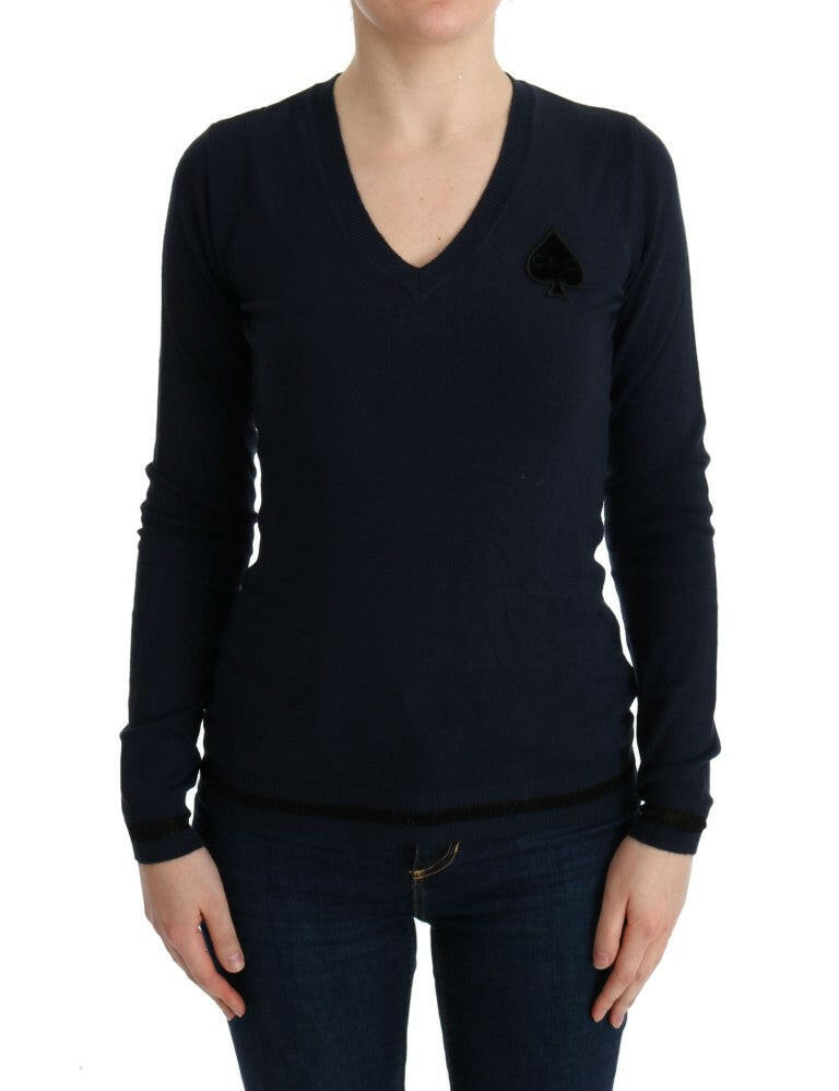 Costume National Blue V-neck Viscose Sweater -   -  Costume National.