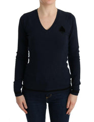 Costume National Blue V-neck Viscose Sweater -   -  Costume National.