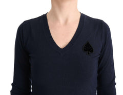 Costume National Blue V-neck Viscose Sweater -   -  Costume National.