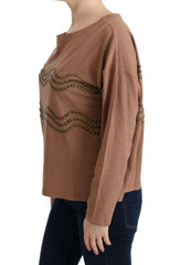 John Galliano Brown Cotton Studded Sweater -   -  John Galliano.