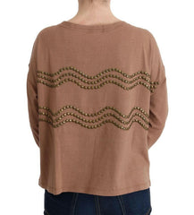 John Galliano Brown Cotton Studded Sweater -   -  John Galliano.