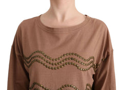 John Galliano Brown Cotton Studded Sweater -   -  John Galliano.