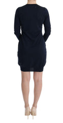 MARGHI LO' Blue Wool Long Sleeve Shift Dress -   -  MARGHI LO'.