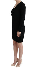 MARGHI LO' Black Wool Long Sleeve Shift Dress -   -  MARGHI LO'.