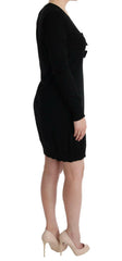MARGHI LO' Black Wool Long Sleeve Shift Dress -   -  MARGHI LO'.