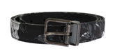 Dolce & Gabbana Black Cayman Linen Leather Belt -   -  Dolce & Gabbana.