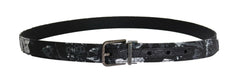 Dolce & Gabbana Black Cayman Linen Leather Belt -   -  Dolce & Gabbana.