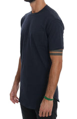 Daniele Alessandrini Blue Cotton Crewneck T-Shirt - - Daniele Alessandrini.