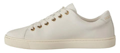 Dolce & Gabbana White Leather Gold Red Heart Sneakers Shoes -   -  Dolce & Gabbana.