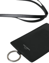 Dolce & Gabbana Black Calf Leather Lanyard Logo Card Holder Men Wallet -  Wallets for Men -  Dolce & Gabbana.