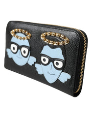 Dolce & Gabbana Black Blue Leather #DGFAMILY Zipper Continental Men Wallet -  Wallets for Men -  Dolce & Gabbana.