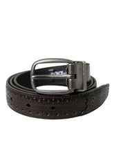 Dolce & Gabbana Dark Brown Perforated Leather Metal Buckle Belt Men -   -  Dolce & Gabbana.