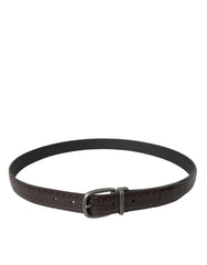 Dolce & Gabbana Dark Brown Perforated Leather Metal Buckle Belt Men -   -  Dolce & Gabbana.