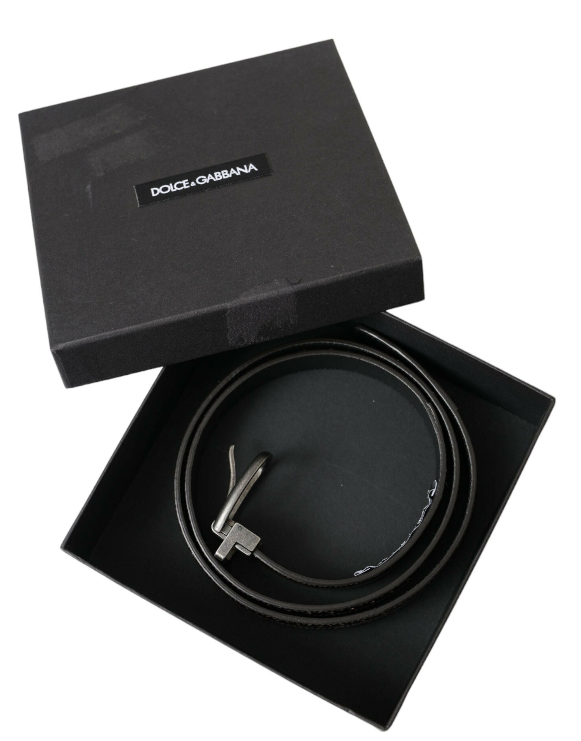 Dolce & Gabbana Dark Brown Perforated Leather Metal Buckle Belt Men -   -  Dolce & Gabbana. Dolce & Gabbana Dark Brown Perforated Leather Metal Buckle Belt Men -   -  Dolce & Gabbana.