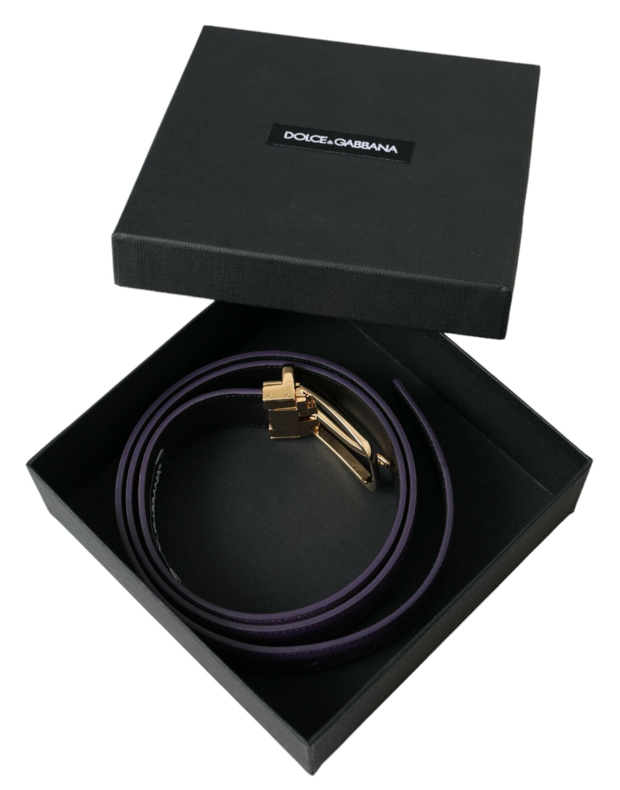 Dolce & Gabbana Purple Leather Gold Metal Buckle Belt Men -   -  Dolce & Gabbana. Dolce & Gabbana Purple Leather Gold Metal Buckle Belt Men -   -  Dolce & Gabbana.