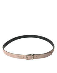 Dolce & Gabbana Beige Suede Leather Silver Buckle Belt Men -   -  Dolce & Gabbana.