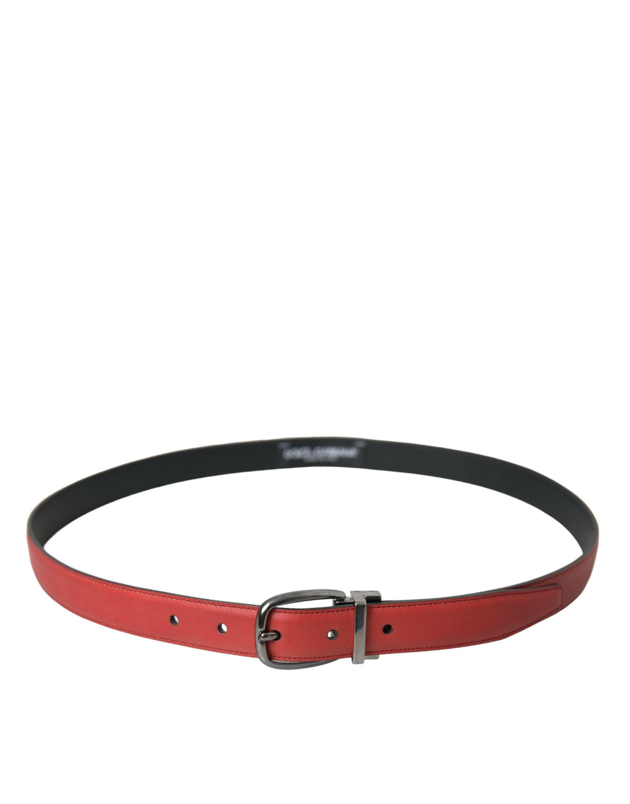 Dolce & Gabbana Red Leather Silver Metal Buckle Belt Men -   -  Dolce & Gabbana. Dolce & Gabbana Red Leather Silver Metal Buckle Belt Men -   -  Dolce & Gabbana.